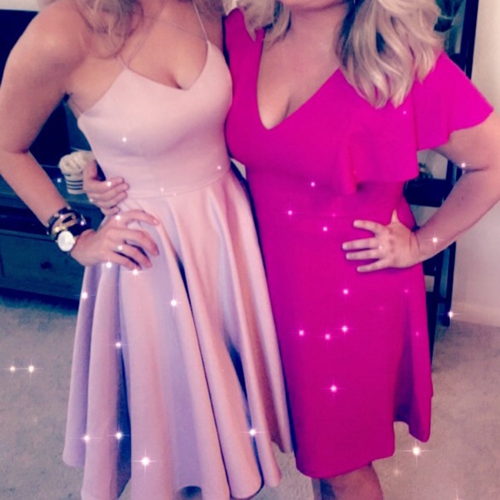 Bright pink cocktail dress - Picture 2 of 4